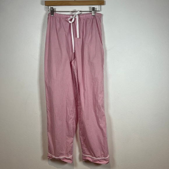 The Cat's Pajamas Set Pink Gingham Check Print 100% Cotton Womens Small Peru - Picture 7 of 11